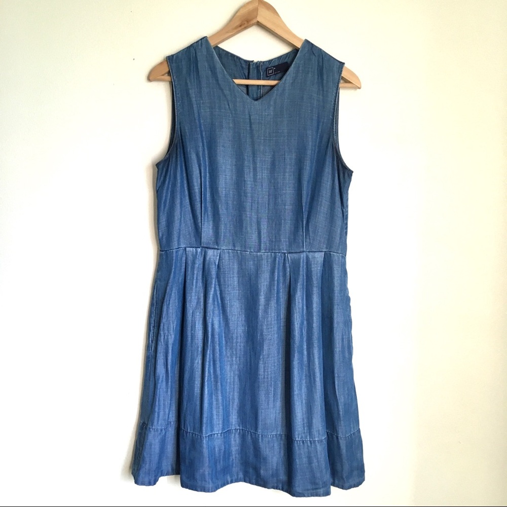 Gap blue chambray denim dress fall transitional 10